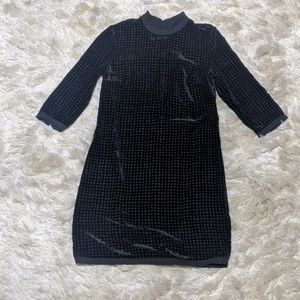 Wednesday Adams Style Black Kocca Collection Velvet Dress S